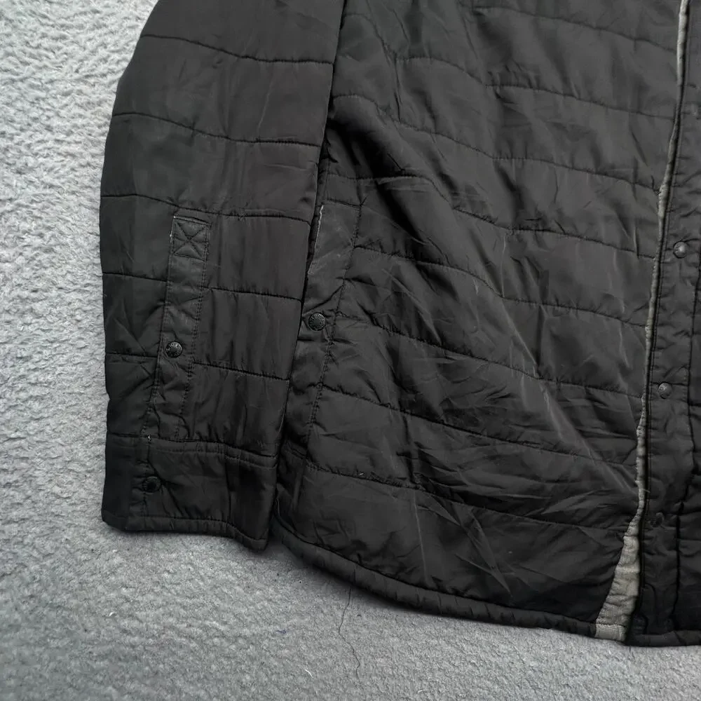 The North Face Padded Shirt Jacket Mens Large NF0A4P8G Black Puffer Snap Button